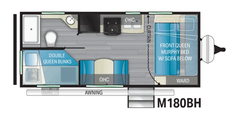 travel trailer with bunks and queen bed