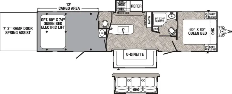 travel trailer with bunks and queen bed