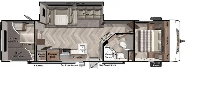 travel trailer with bunks and queen bed